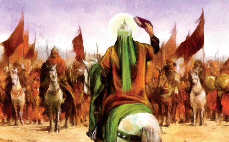 Хусейн, следуя путём своего деда, Пророка Мухаммада, в одиночку встал на защиту Ислама