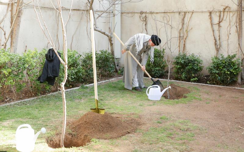 Лидер Исламской революции посадил саженцы в Национальный день посадки деревьев